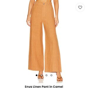 Bardot Enya Linen Pant in Camel. Worn once. Sz 4 from Revolve, Perfect condition